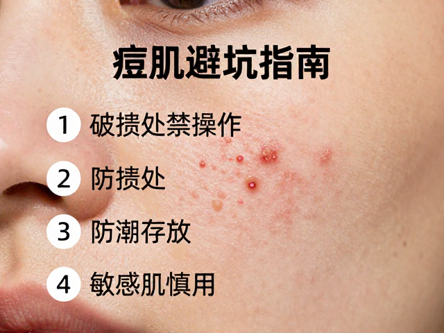 痘痘肌避坑指南，破损处禁操作、防潮存放、敏感肌慎用