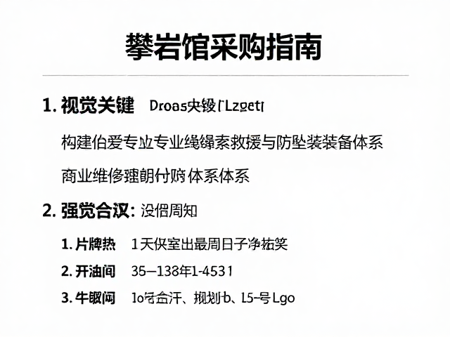 攀岩馆批量采购指南，构建专业绳索救援与防坠装置体系