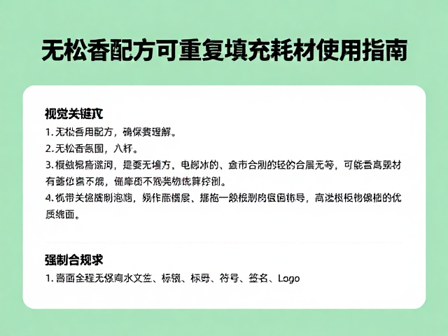 无松香配方可重复填充耗材使用指南