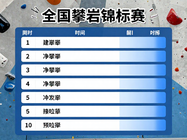 全国攀岩锦标赛,计时攀爬与净攀爬时间解析
