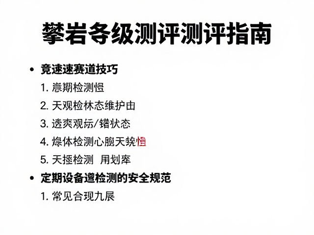 攀岩等级测评指南，竞速赛道技巧与定期设备检测安全规范