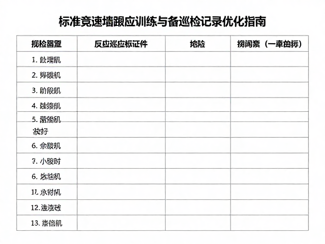 标准竞速墙起步反应训练与设备巡检记录优化指南