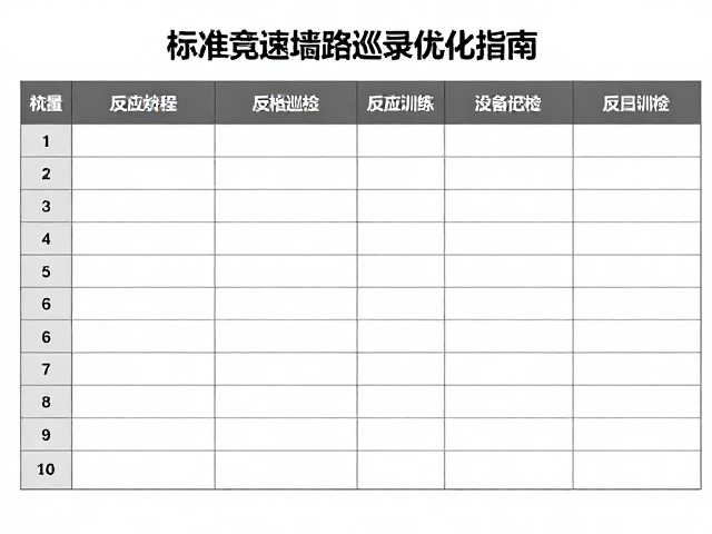 标准竞速墙起步反应训练与设备巡检记录优化指南