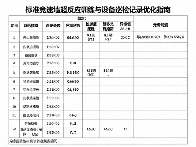 标准竞速墙起步反应训练与设备巡检记录优化指南