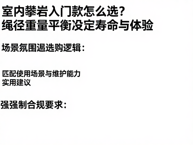 室内攀岩入门款怎么选？绳径重量平衡决定寿命与体验