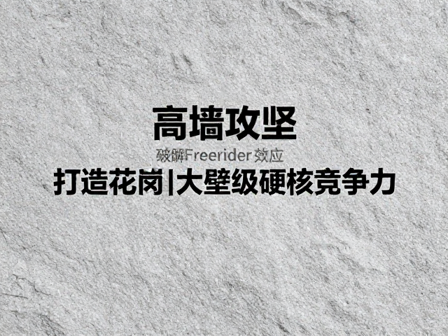 高墙攻坚,破解Freerider效应,打造花岗岩大壁级硬核竞争力