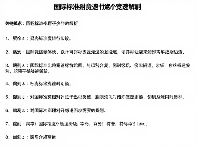 国际标准双道并排竞速赛道,规则、设计与极速体验解析