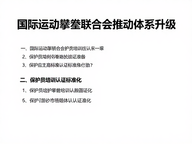 国际运动攀登联合会推动体系升级，保护员培训认证标准化