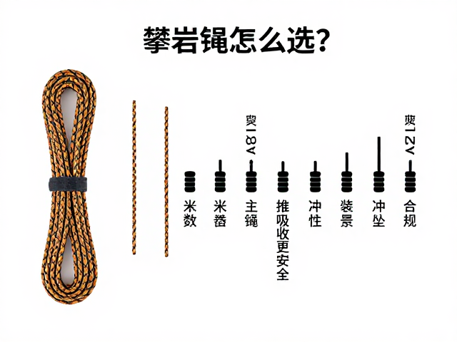 攀岩绳怎么选?按线路长度选米数,柔性主绳冲坠吸收更安全