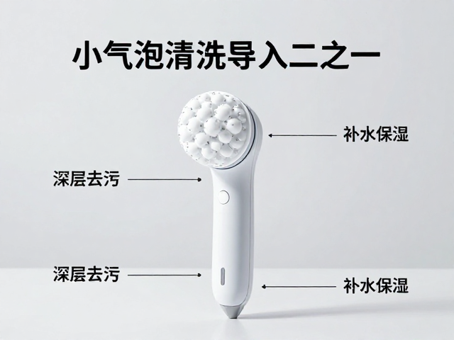 小气泡清洁导入二合一，深层去污，补水保湿，打造透亮肌