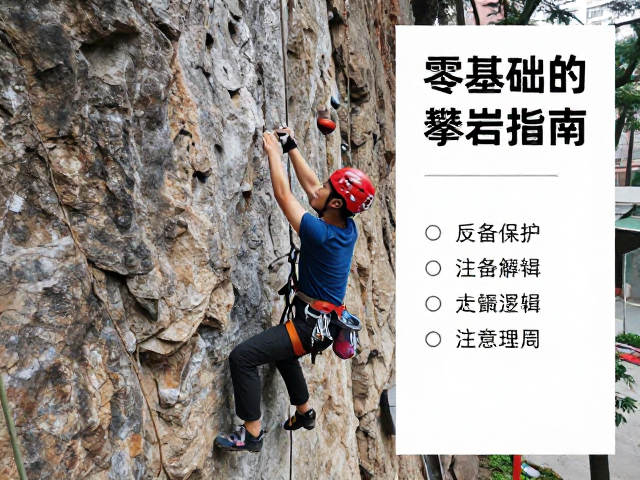 城市广场户外岩墙顶绳保护教学,零基础安全攀岩指南