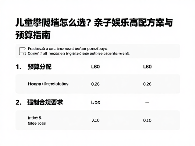 儿童攀爬墙怎么选?亲子娱乐高配方案与预算指南