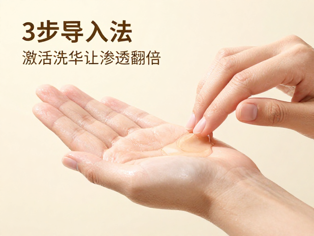 第一步：微湿掌心，激活成分活性