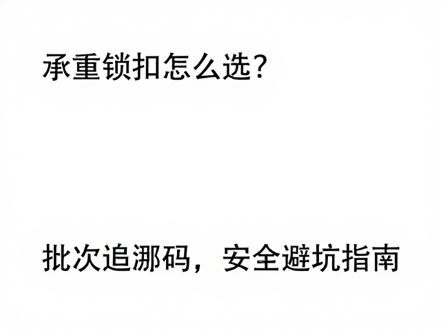 承重锁扣怎么选?远离尖锐边缘,批次追溯码,安全避坑指南