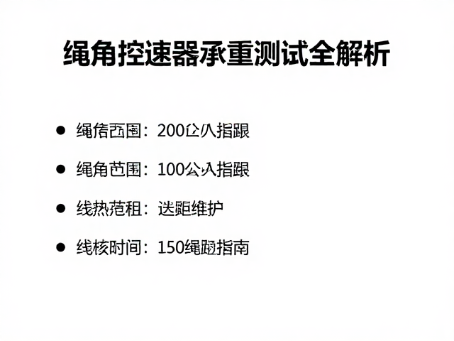 绳索控速器承重测试全解析，绳径范围标识与选购指南