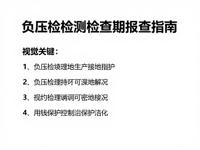 负压检测在系统密封性评估中的关键作用