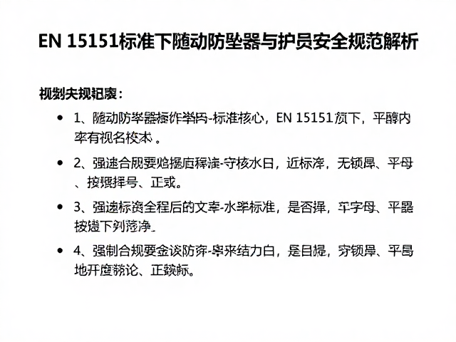 EN 15151标准下的随动防坠器与保护员安全规范解析