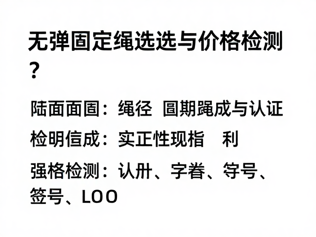 无弹固定绳选购,绳径匹配与认证检测如何影响价格?