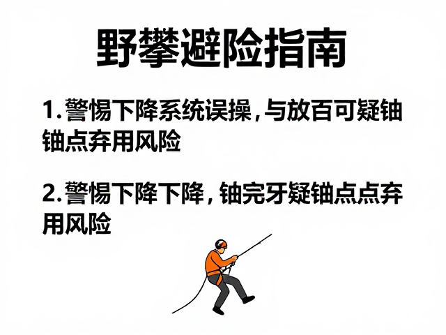 野攀避险指南，警惕下降系统误操作与可疑锚点弃用风险