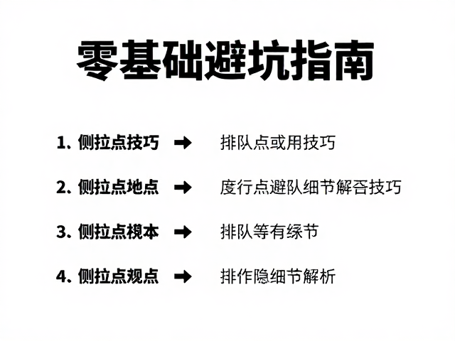 零基础避坑指南,侧拉点使用技巧与排队等线细节解析