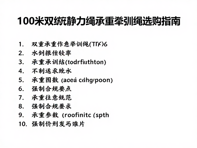 100米双编织静力绳承重牵引绳选购指南与作业安全规范