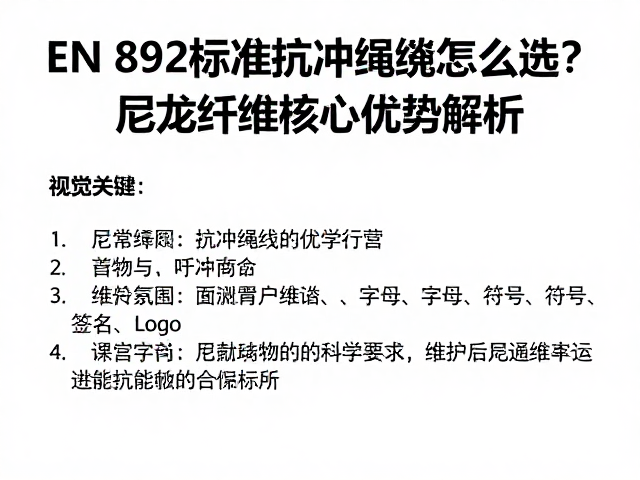 EN 892标准抗冲绳索怎么选?尼龙纤维核心优势解析
