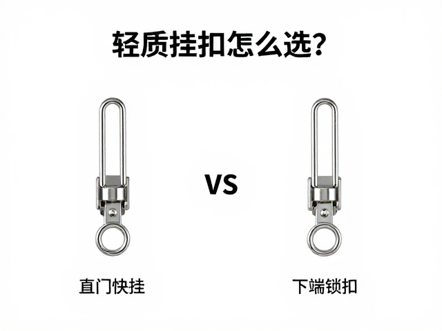 轻质挂扣怎么选?直门快挂与下端锁扣对比,安全省力全解析