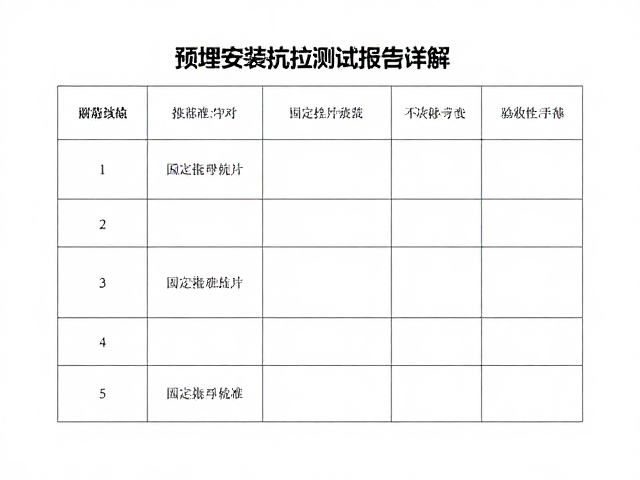 预埋安装抗拉测试报告详解,固定挂片安装规范与验收标准