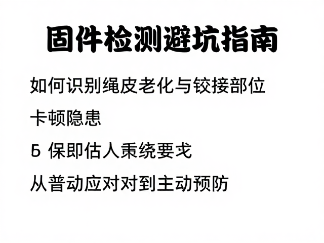 固件检测避坑指南,如何识别绳皮老化与铰接部位卡顿隐患