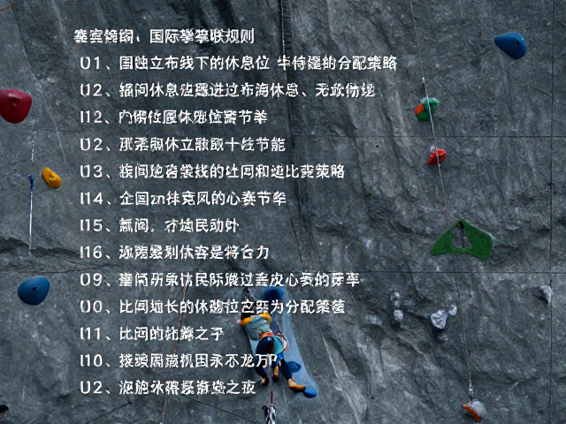 国际攀联规则,独立布线下的休息位恢复与体能分配策略