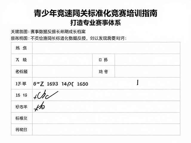 青少年竞速闯关标准化竞赛培训指南,打造专业赛事体系