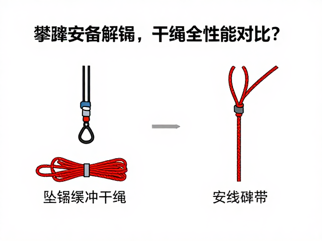 攀玩装备解析,坠落缓冲绳与干绳的安全与性能对比