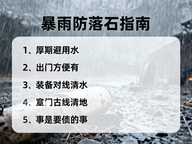 暴雨后户外防落石指南,天气规避与装备清单复核