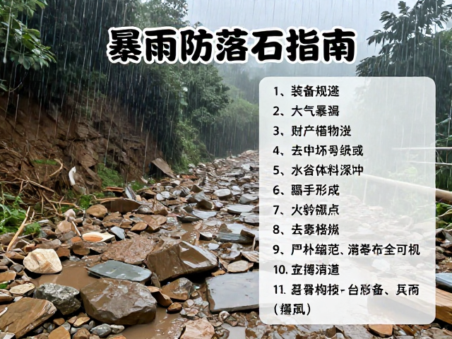 暴雨后户外防落石指南,天气规避与装备清单复核