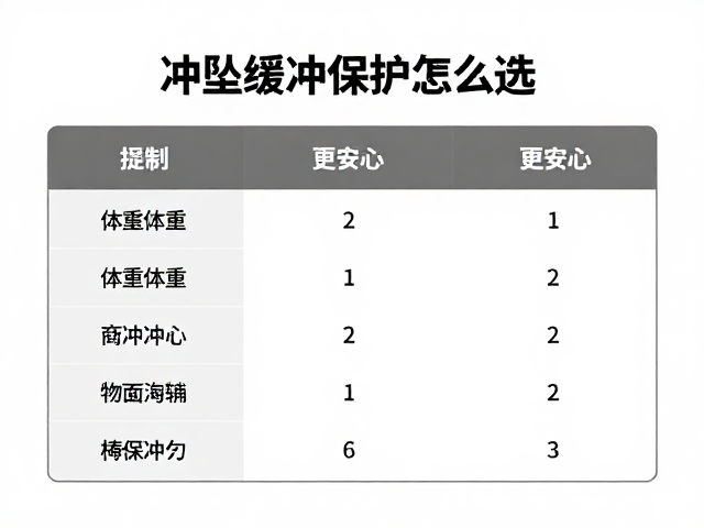 冲坠缓冲保护怎么选？匹配体重范围，地面缓冲更安心