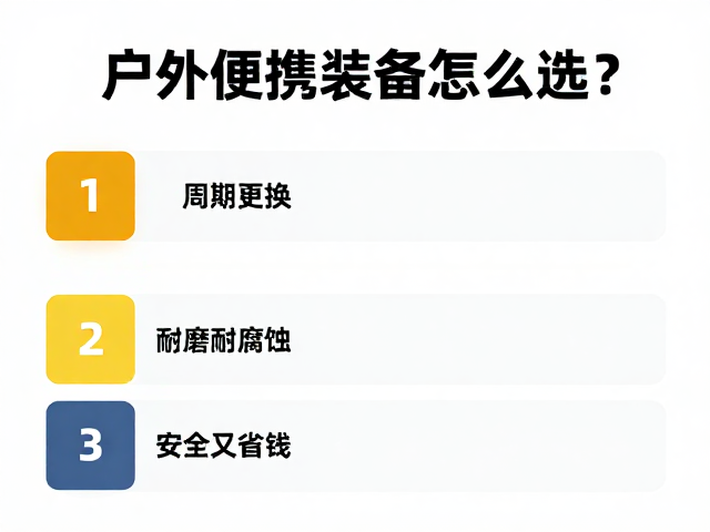 户外便携装备怎么选？按周期更换，耐磨耐腐蚀，安全又省钱