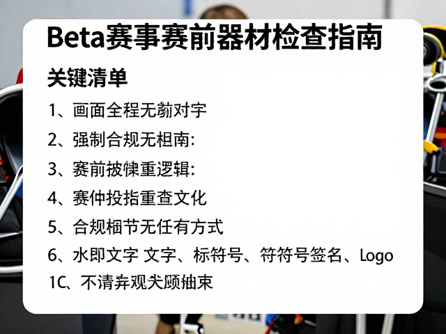 Beta赛事赛前器材检查指南,备战关键细节与合规清单
