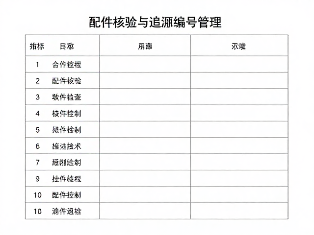 配件核验与追溯编号管理,定期整理检查记录指南