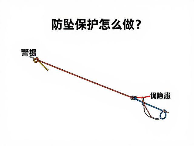 防坠保护怎么做？警惕扁带与辅绳绳结尾绳过短隐患