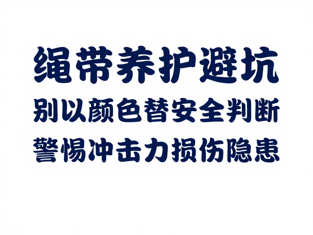 绳带养护避坑，别以颜色替安全判断，警惕冲击力损伤隐患