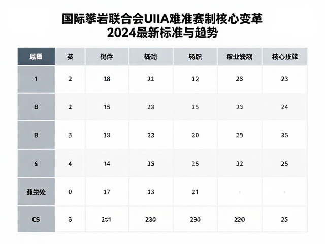 国际统一规则下难度攀岩赛事迭代,2024最新标准与趋势