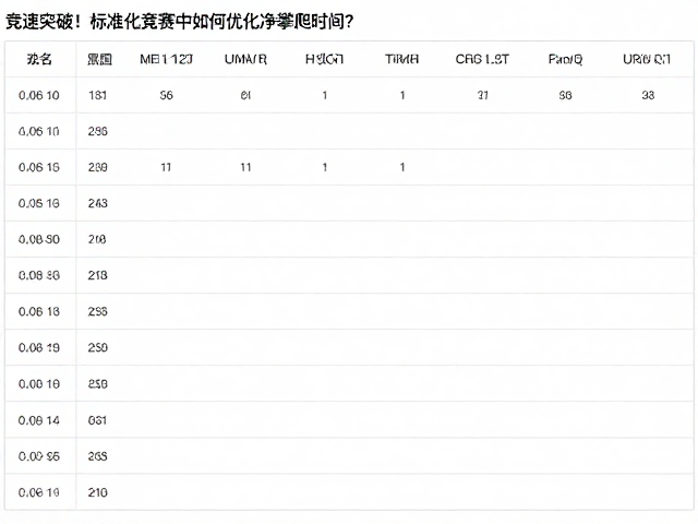 竞速突破！标准化竞赛中如何优化净攀爬时间？