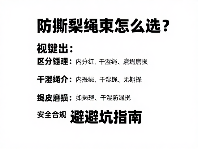 防撕裂绳索怎么选?区分干湿绳,检查绳皮磨损,安全避坑指南