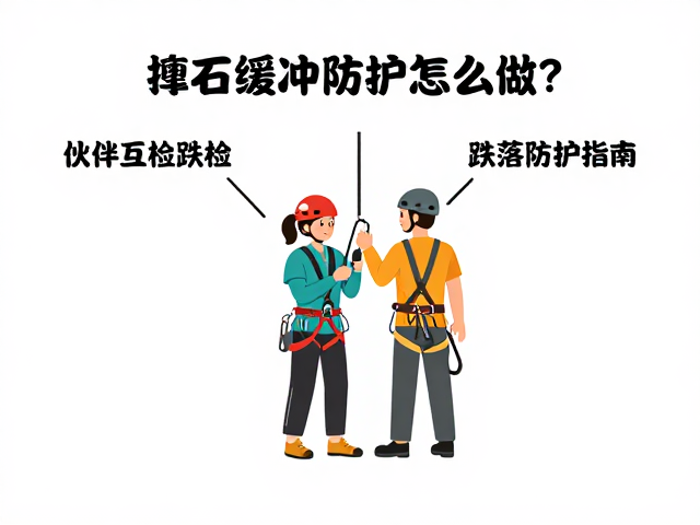 抱石缓冲防护怎么做?伙伴互检跌落防护指南