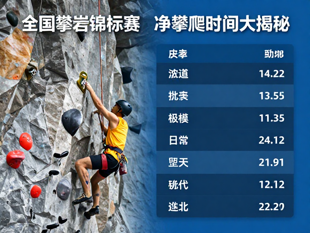 全国攀岩锦标赛,极速攀爬下的净攀爬时间大揭秘