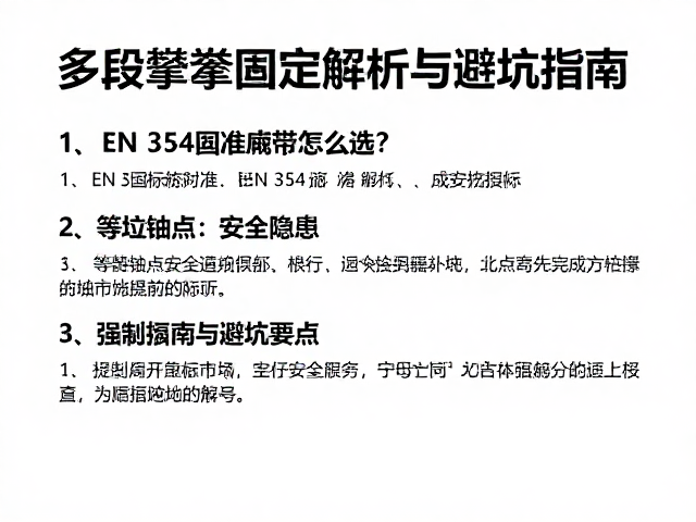 多段攀登固定扁带怎么选？EN 354标准解析与避坑指南