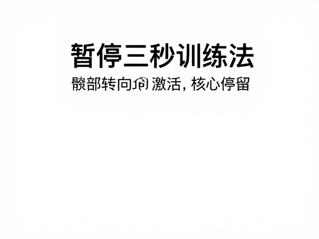 暂停三秒训练法，通过髋部转向提升稳态停留，激活核心力量
