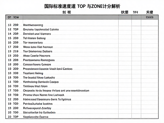 国际标准速度道普及，赛事迭代中TOP与ZONE点计分解析