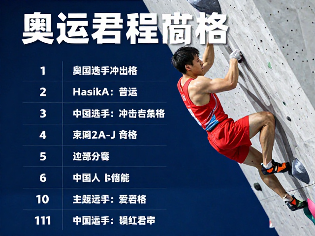 奥运赛程调整，中国选手冲击资格，人工岩壁助力赛事普及