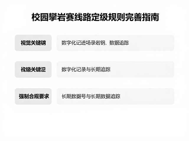 国际赛事引进,校园攀岩赛,线路定级规则完善指南